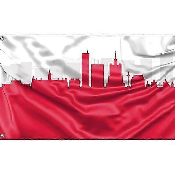 Flagge von Warschau Skyline