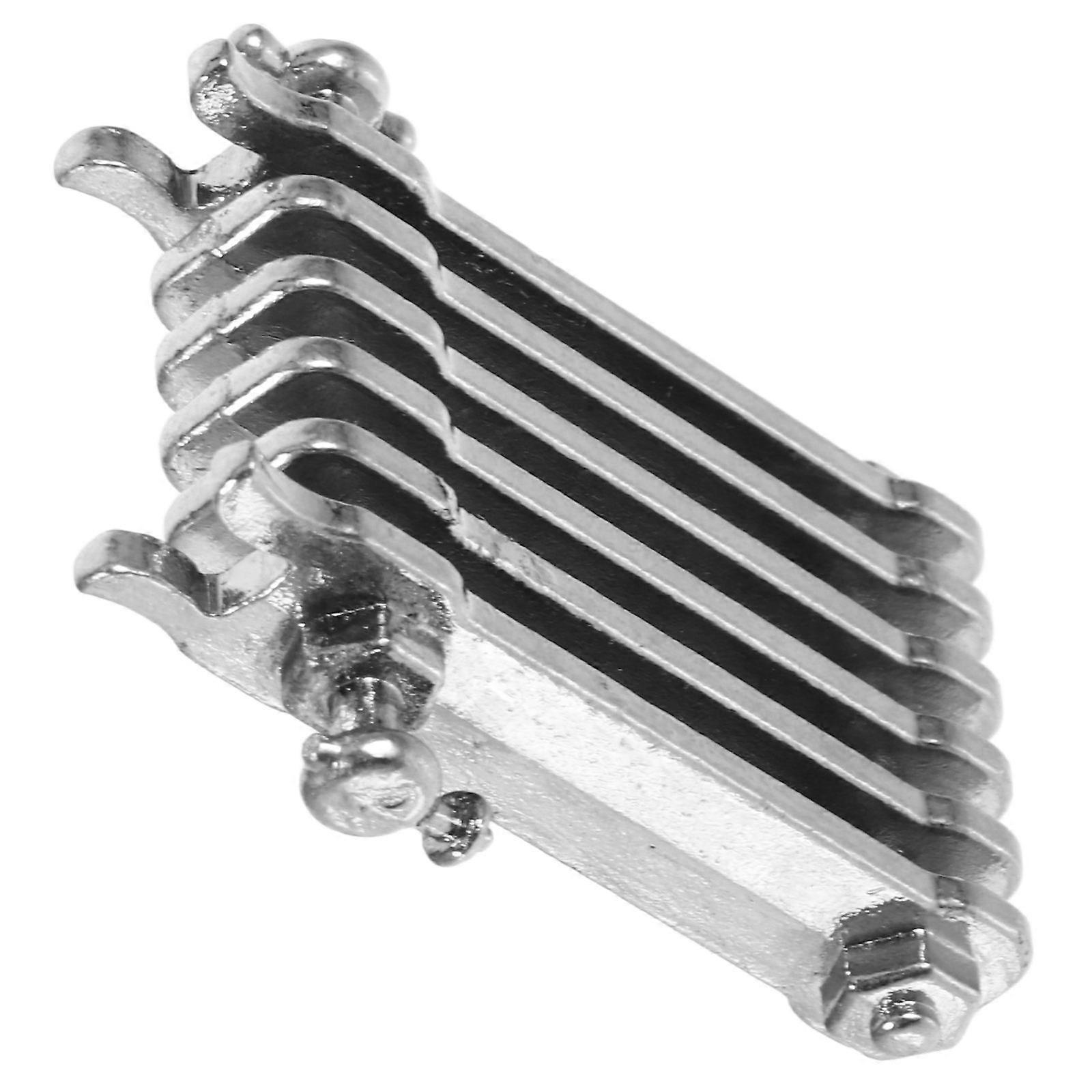 Silver Zinc Alloy Mini Heater Model for Decor Pretend Piece Small Size