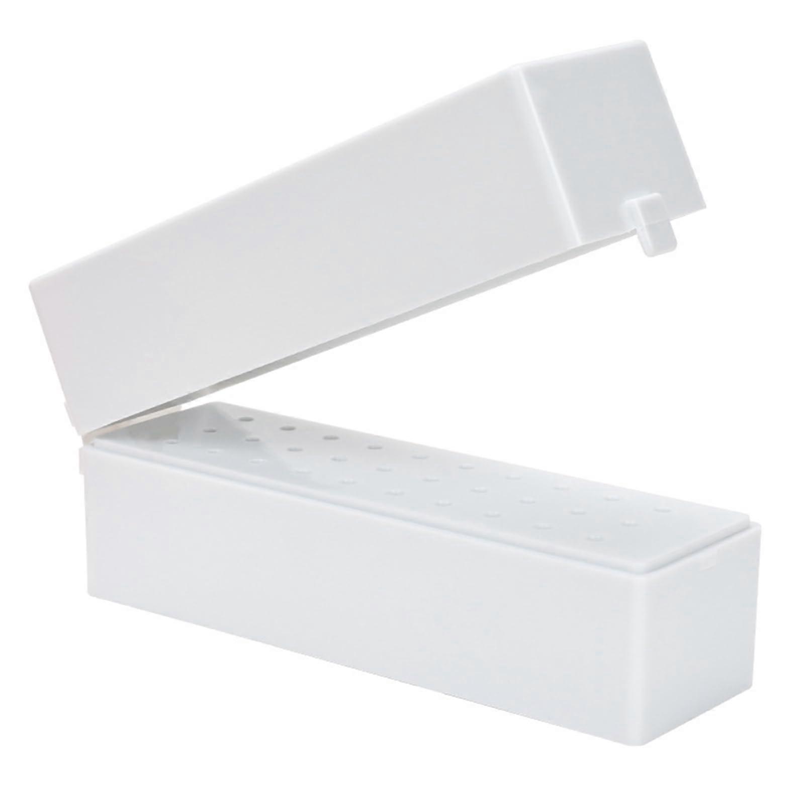 30 Hole Nail Drill Bits Holder ABS Organizer Large Capacity Storage White for Manicure Tools