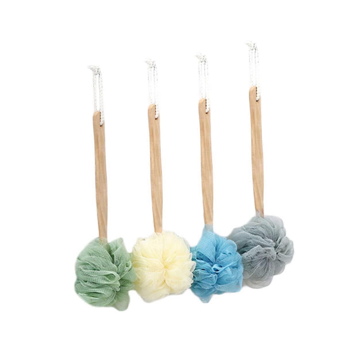 Bath Back Scrubber Set 4pcs Long Handle Brush for Shower Deep Cleansing and Gentle Exfoliation