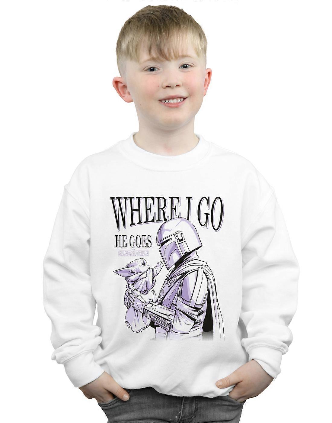 Star Wars Boys The Mandalorian Where I Go Sweatshirt