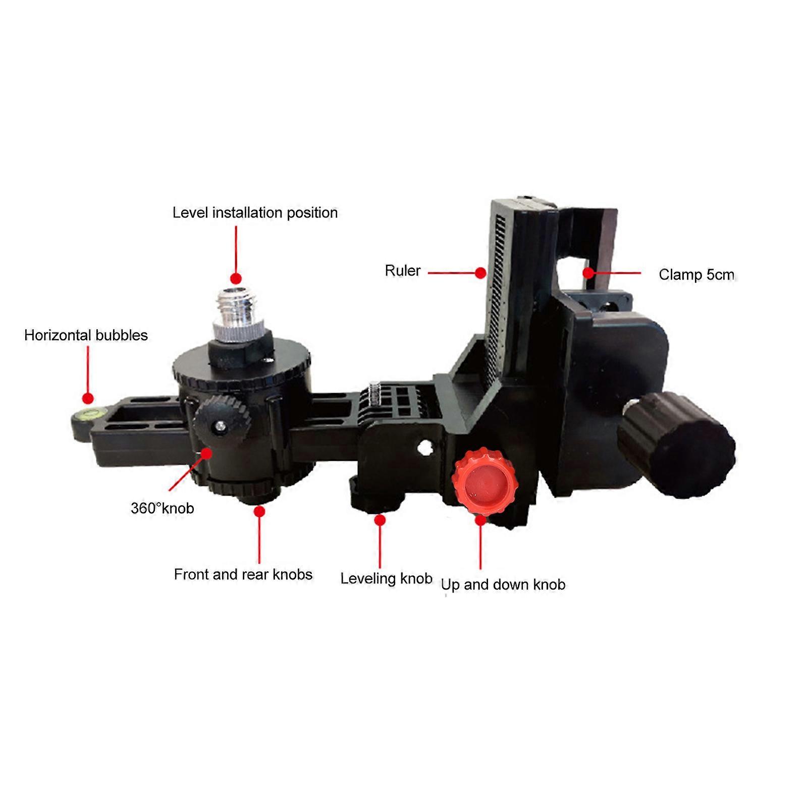 Fine Tuning Bracket Level Adapter 360 Degree Adjustable Support L Shape Pivoting Base with Clip Wall Ceiling Mounted