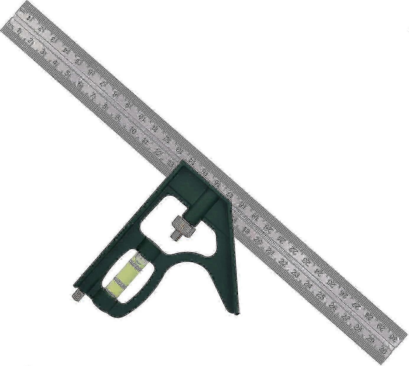 Combination Square Stainless Steel Adjustable Combination Angle Ruler 45/90 Degree Universal Multi-Function Combination Square 300 mm 12 Inch