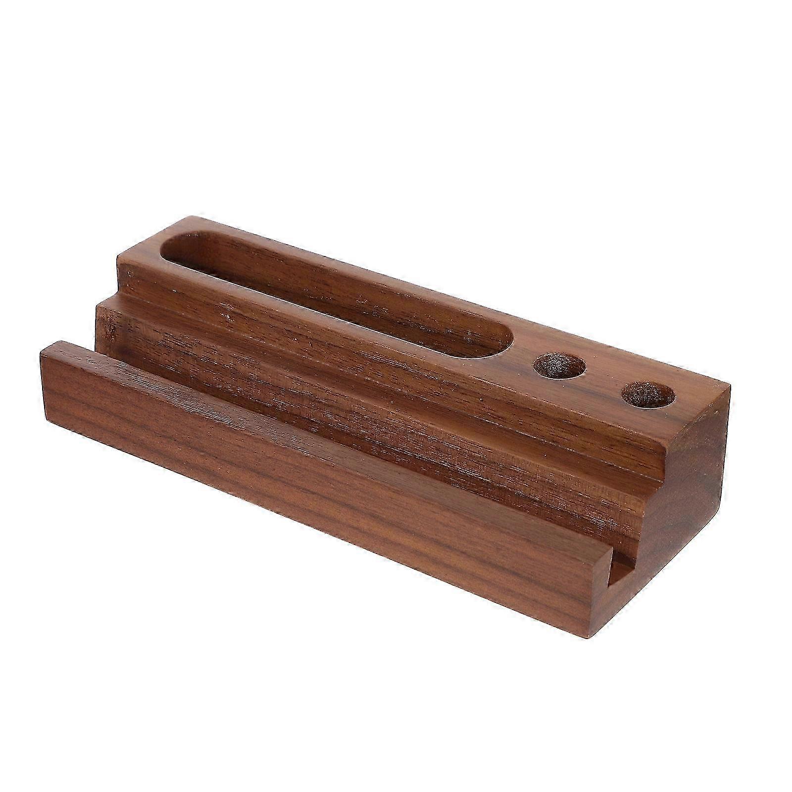 Multi-Function Pen Holder Desk Phone Stand for Walnut Wood
