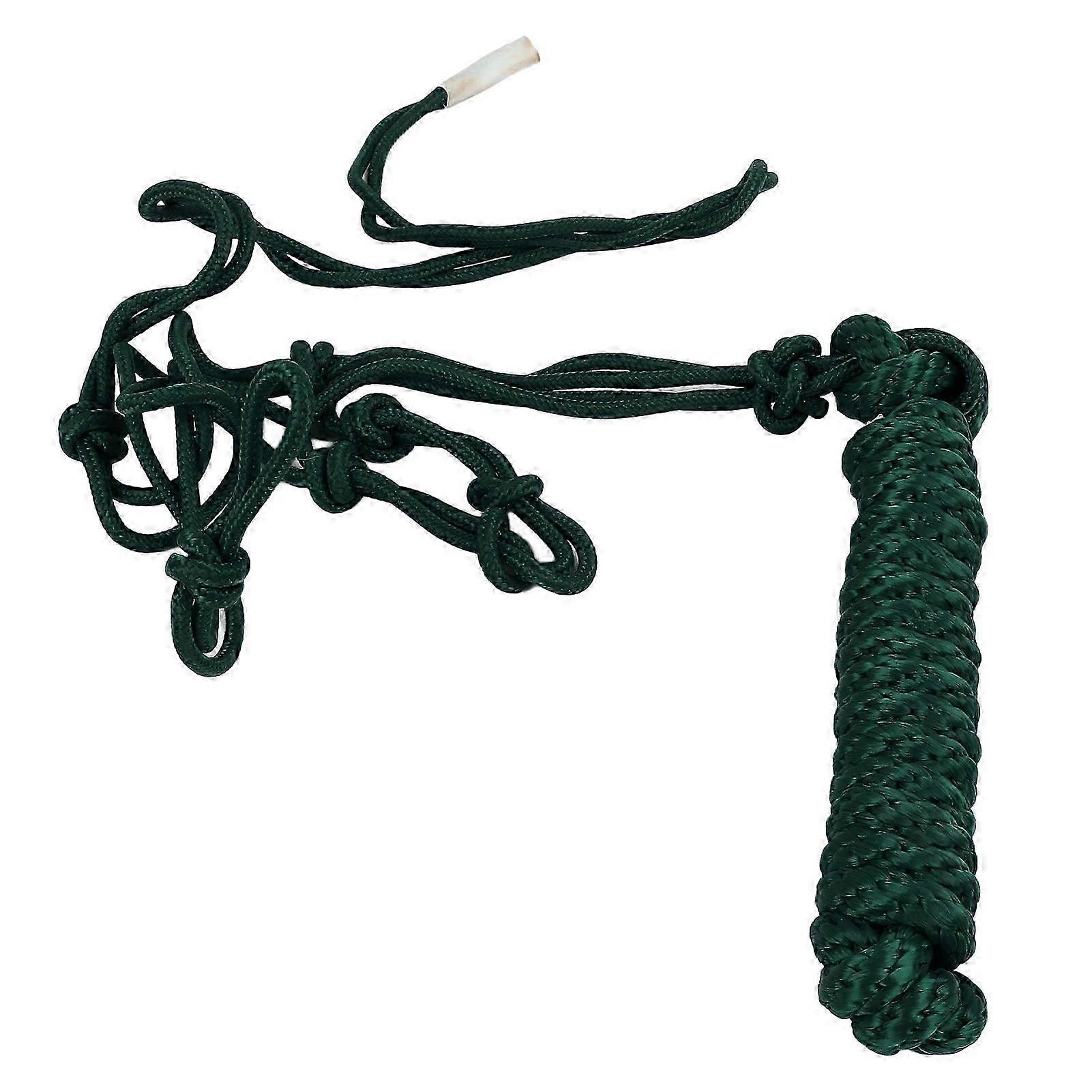 Green Polyester Horse Halter with Multi Knots for Training and Daily Driving