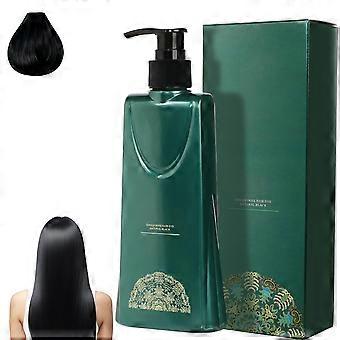 Natural Black Hair Dye Shampoo 3in1 Coloring Care with Plant Extracts for Full Gray Coverage