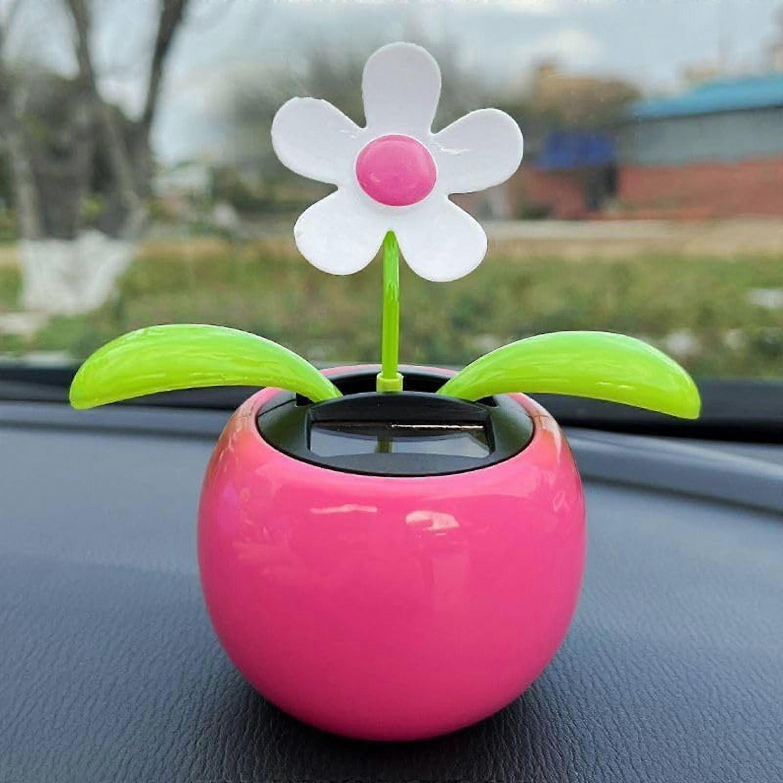 Rose Red Solar Dancing Flower Bobblehead for Car Dashboard Decor, Solar Powered Motion Gift