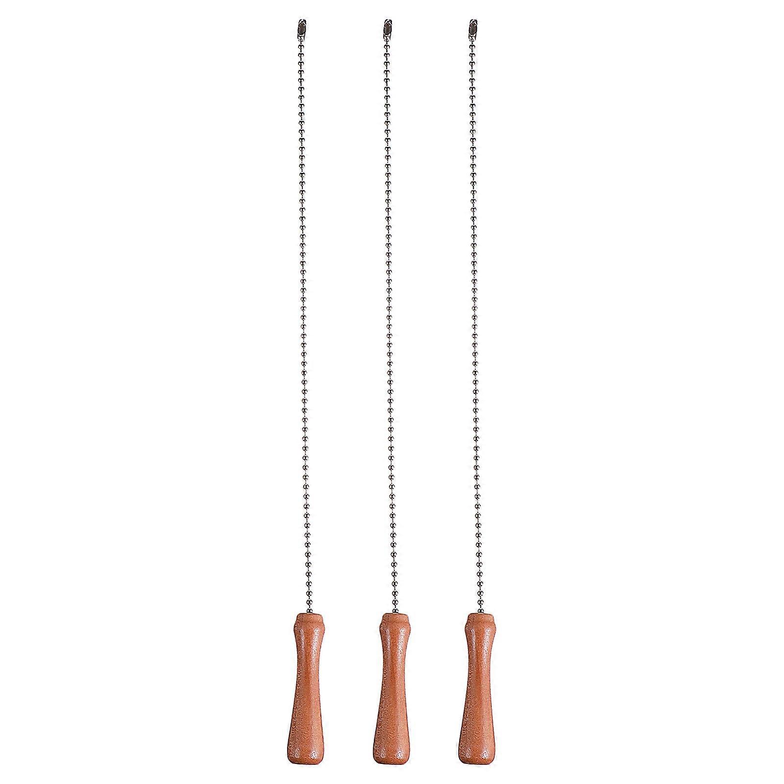 Wooden Fan Pull Chains for Ceiling Fan Light 3Pcs Pulling Switch Chains