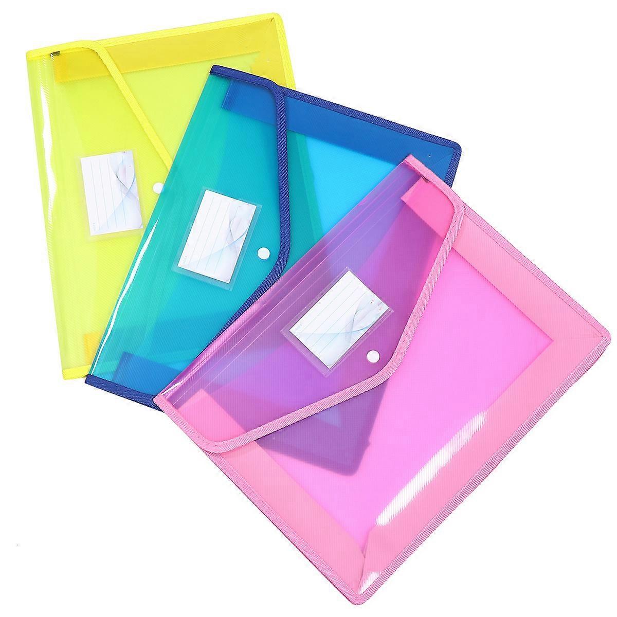 Waterproof File Pouch Document Folder for Storage Use 3Pcs Office Organizer