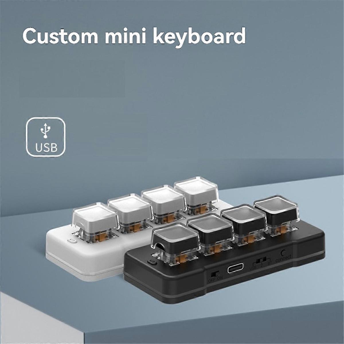 MK424U 4-Key Mini Customized Keyboard with Mechanical Switch Black