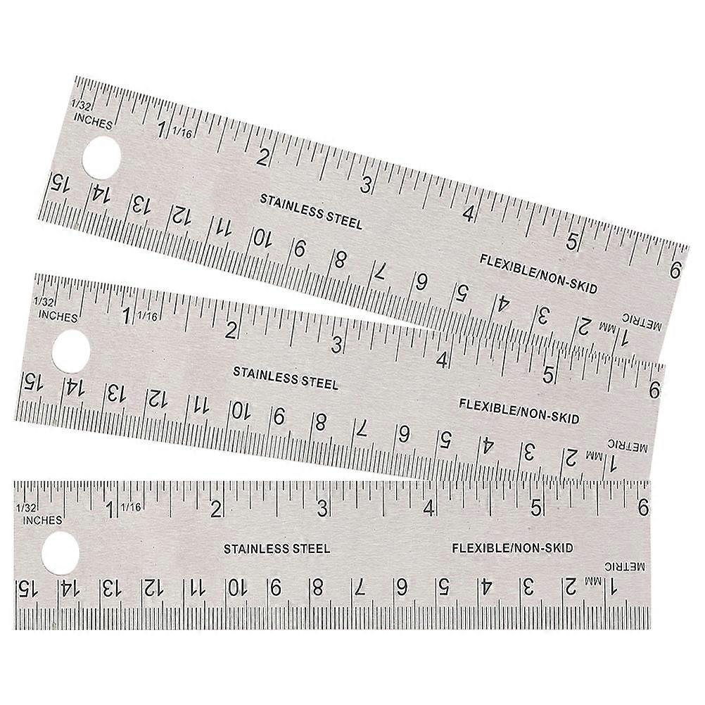 Multi-Function Cork Backing Rulers Measuring 3Pcs Portable Kids Straight Rulers