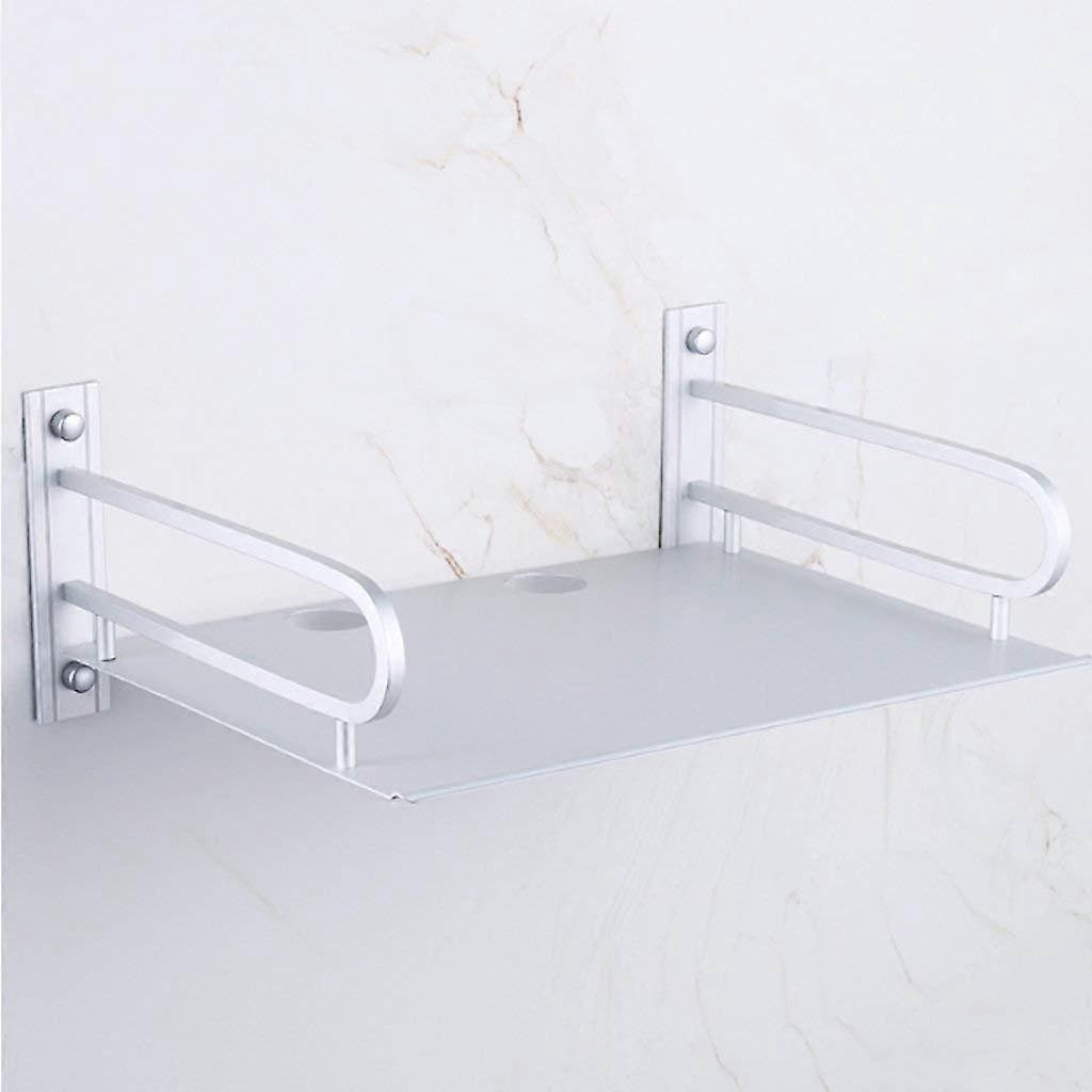 White Single Layer Wall Mounted Bathroom Shelf Shower Storage Rack Space Saving Easy Clean