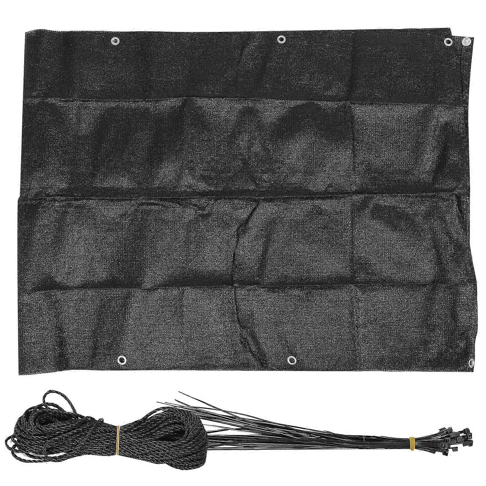 Black Garden Sunblock Shade Cloth for Outdoor Use 2Pcs Sunscreen Net