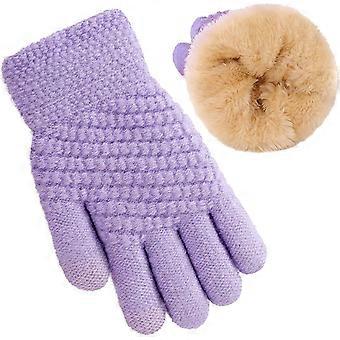 Luvas de inverno infantis para meninos e meninas, luvas de inverno quentes para crianças, luvas infantis de tricô com forro de lã.