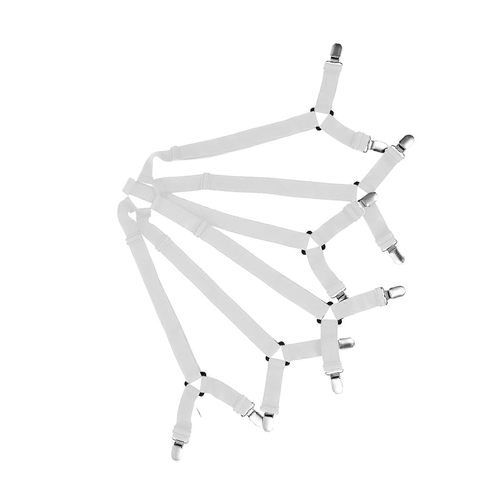 Bed Sheet Clips and Fasteners Adjustable Elastic Grippers for Fitted Sheets Secure Corner Holders