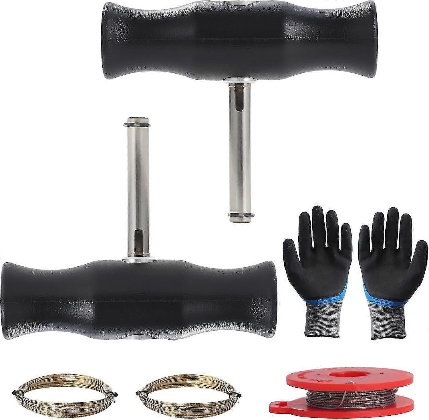 Professional Windshield Removal Tool Set with Wire Cutter, 1 Pair Gloves