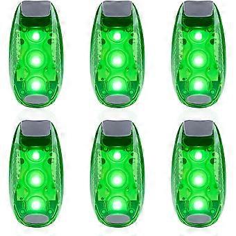 6-pak LED-sikkerhedslys, sikkerhedslys, høj synlighedsstrobe-kørelys til brug til cykling, gang osv. Kørelys til fastgørelse til tøj