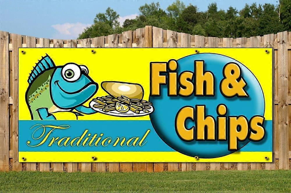 FISH AND CHIPS ÜZLET BANNER HASZNÁLATRA - ÉTEL ELVITELRE FG 059