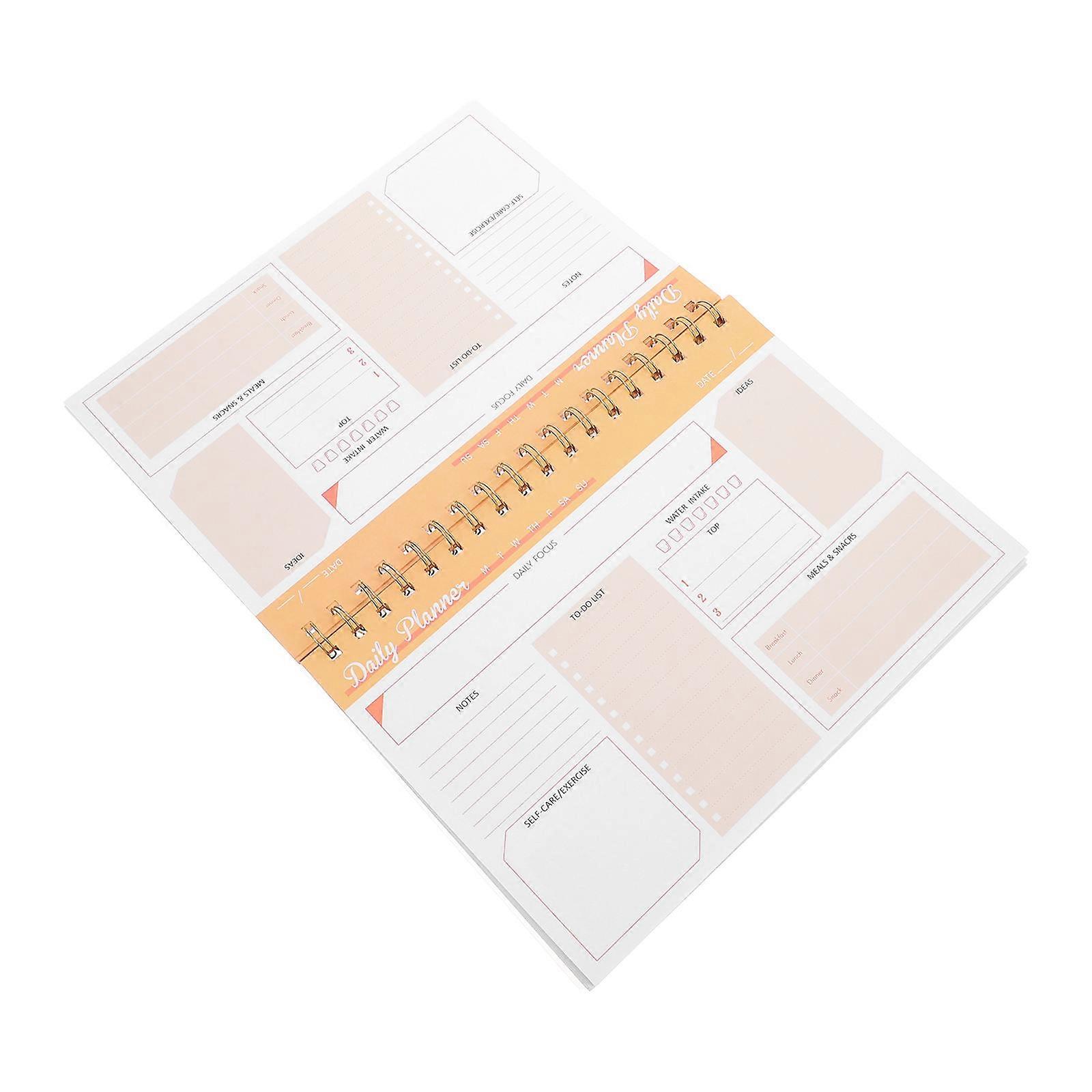 Orange Efficient Planner Date Planner for Daily Use Spiral Notepad