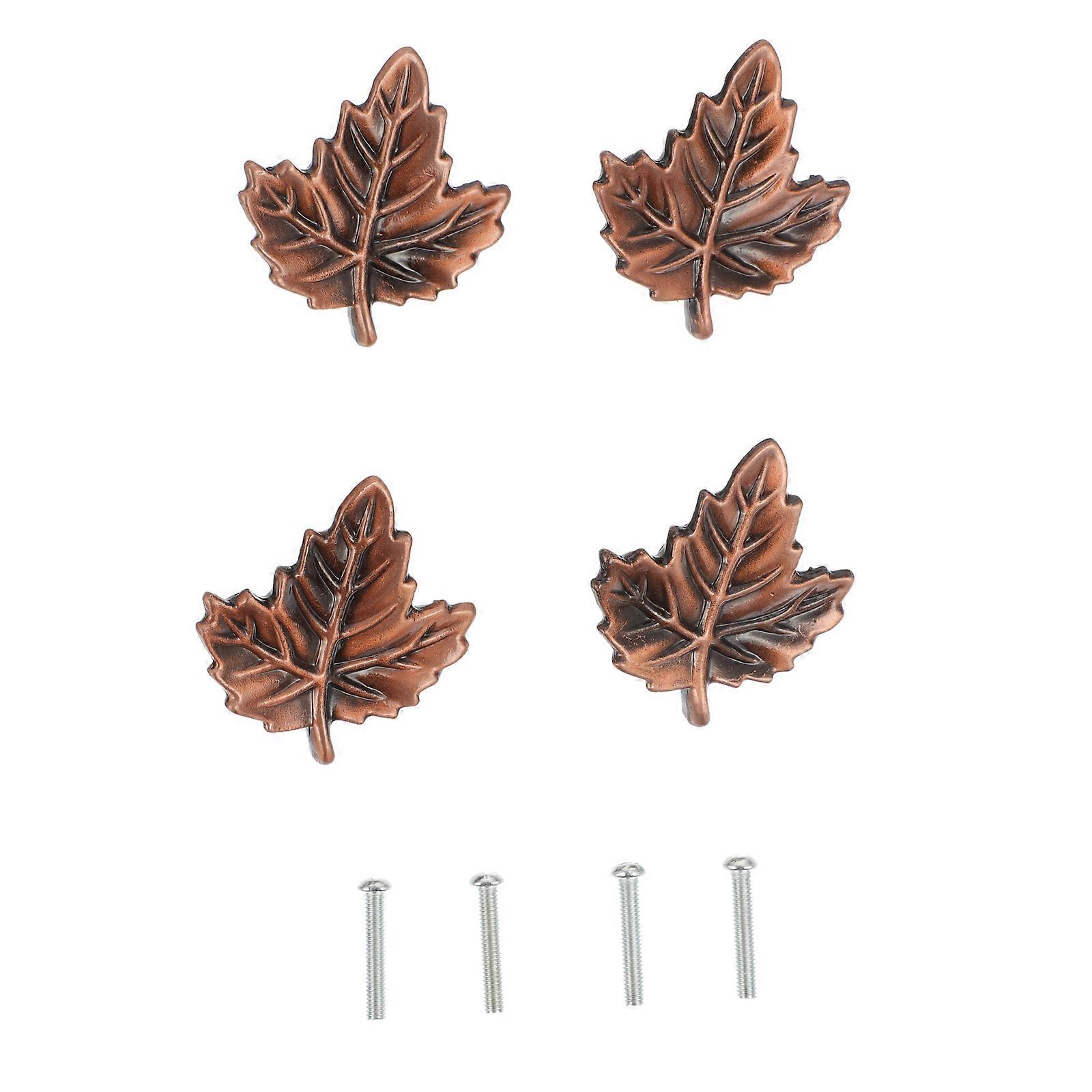 Red Single Hole Drawer Handles Zinc Alloy Pull Knobs for 4Pcs Cabinet Doors