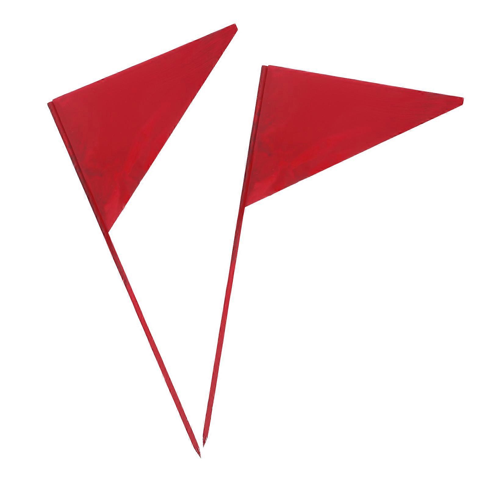Red Triangle Marking Flags Iron for Precise Distance Measurement 4Pcs