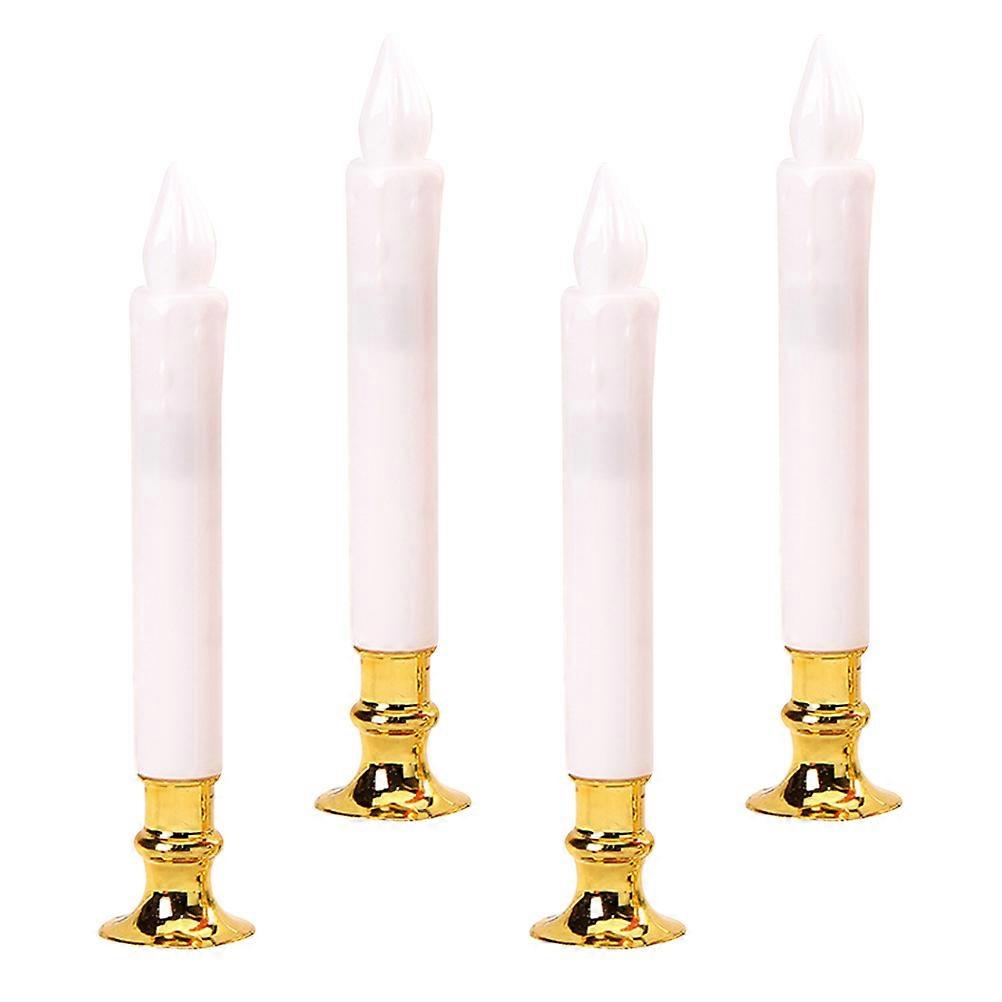 Electronic Candle Light Plastic Artificial Candle LED Lamp for Decor 4Pcs