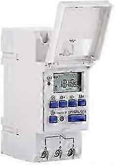 Weekly timer programmer 230 V AC with instructions in French, White
