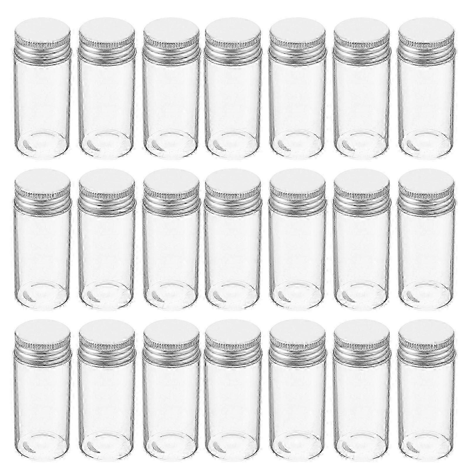 Transparent Glass Vials with Leakproof Caps for Sample Storage 30Pcs