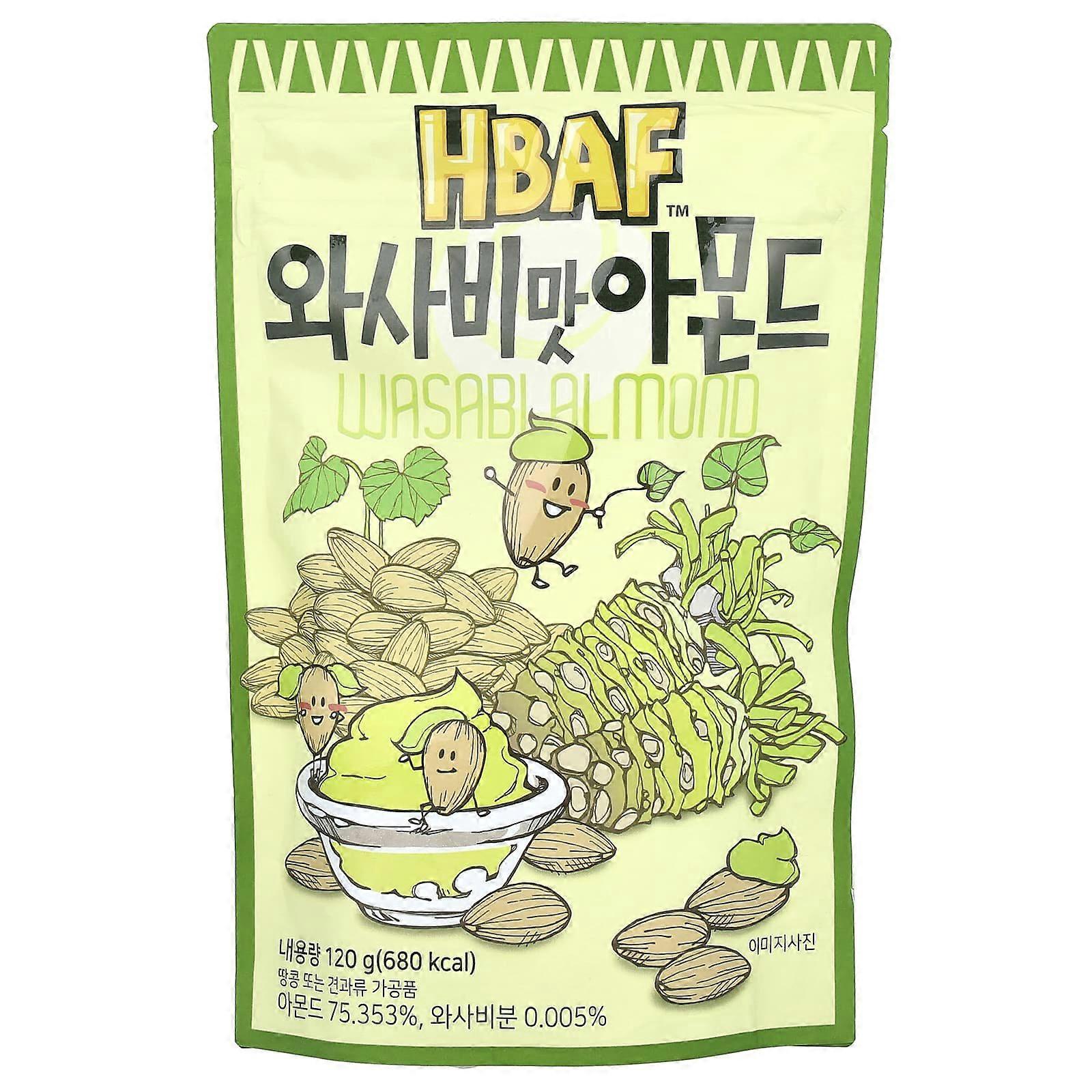 HBAF, Wasabimandel, 120 g, 4-pack