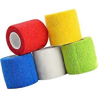 5 rolos de fita adesiva não tecida elástica para animais de estimação, ideal para cães e gatos, 5 cm x cores sortidas. Perfeita para primeiros socorros.