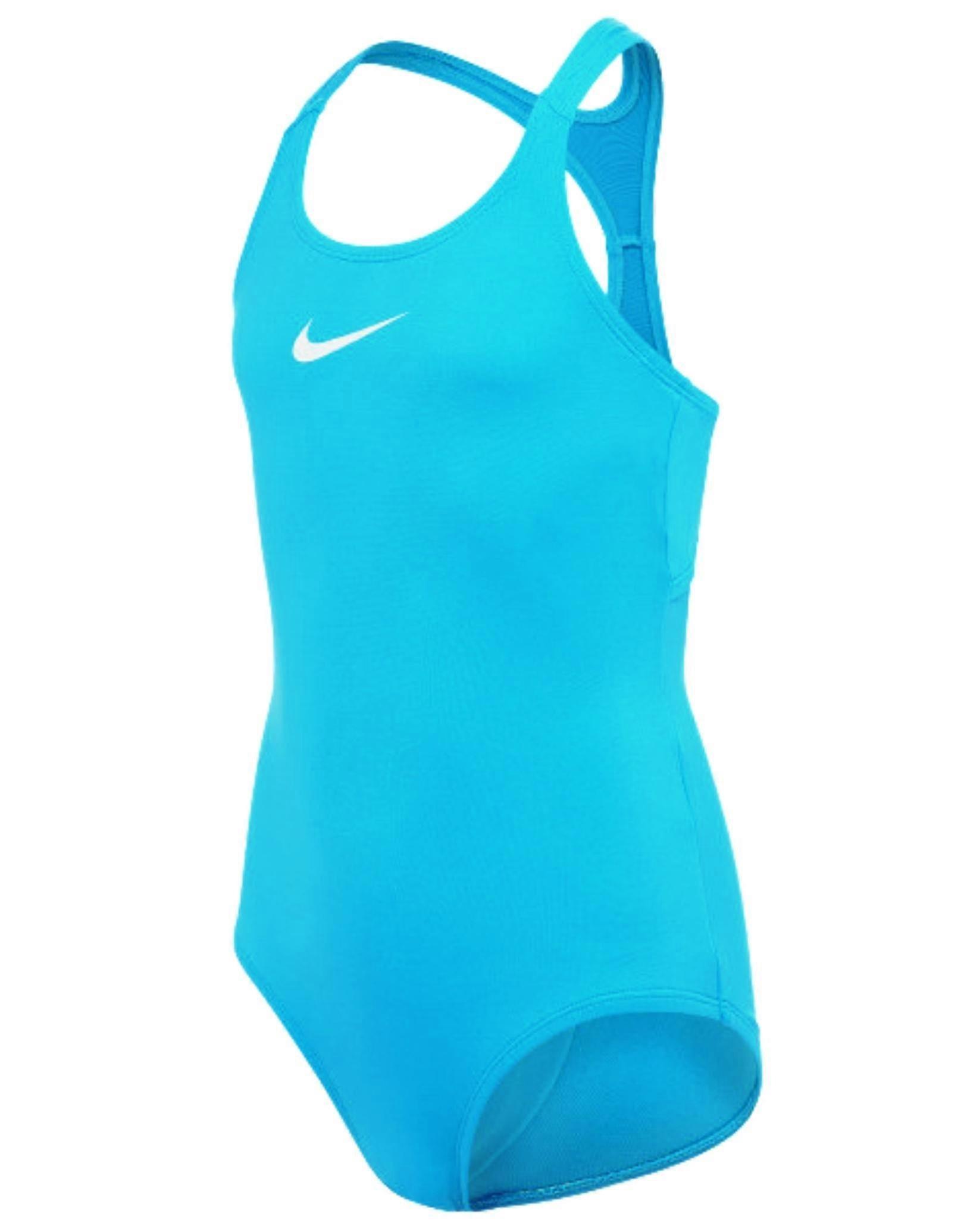 Nike Girls Essential Solid Racerback Badeanzug - Chlorblau
