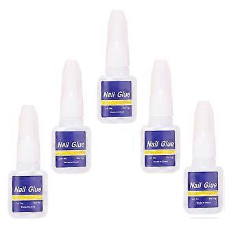 5pcs 10g Brush on Nail Art Nail Glue for Acrylic Nails Press on Nail Glue