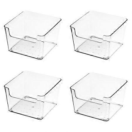 4PCS Stackable Food Storage Containers - Versatile Organizer for Kitchen, Refrigerator, Pantry & More