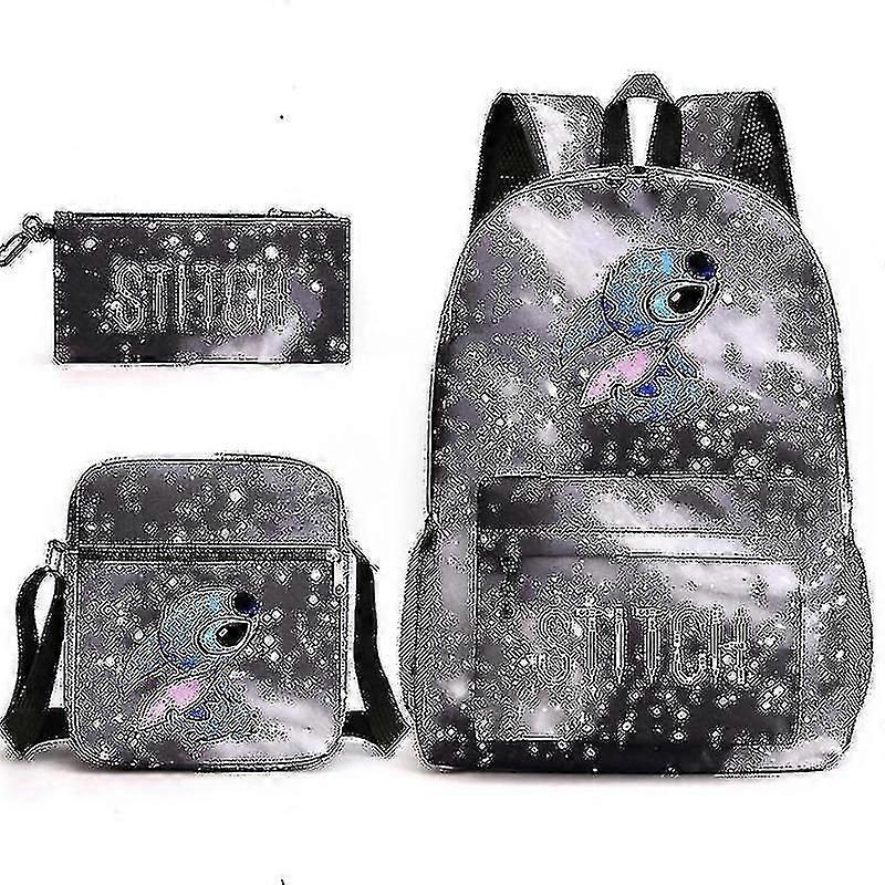 릴로 스티치 백팩 쓰리피스 세트 스쿨 Bag_x