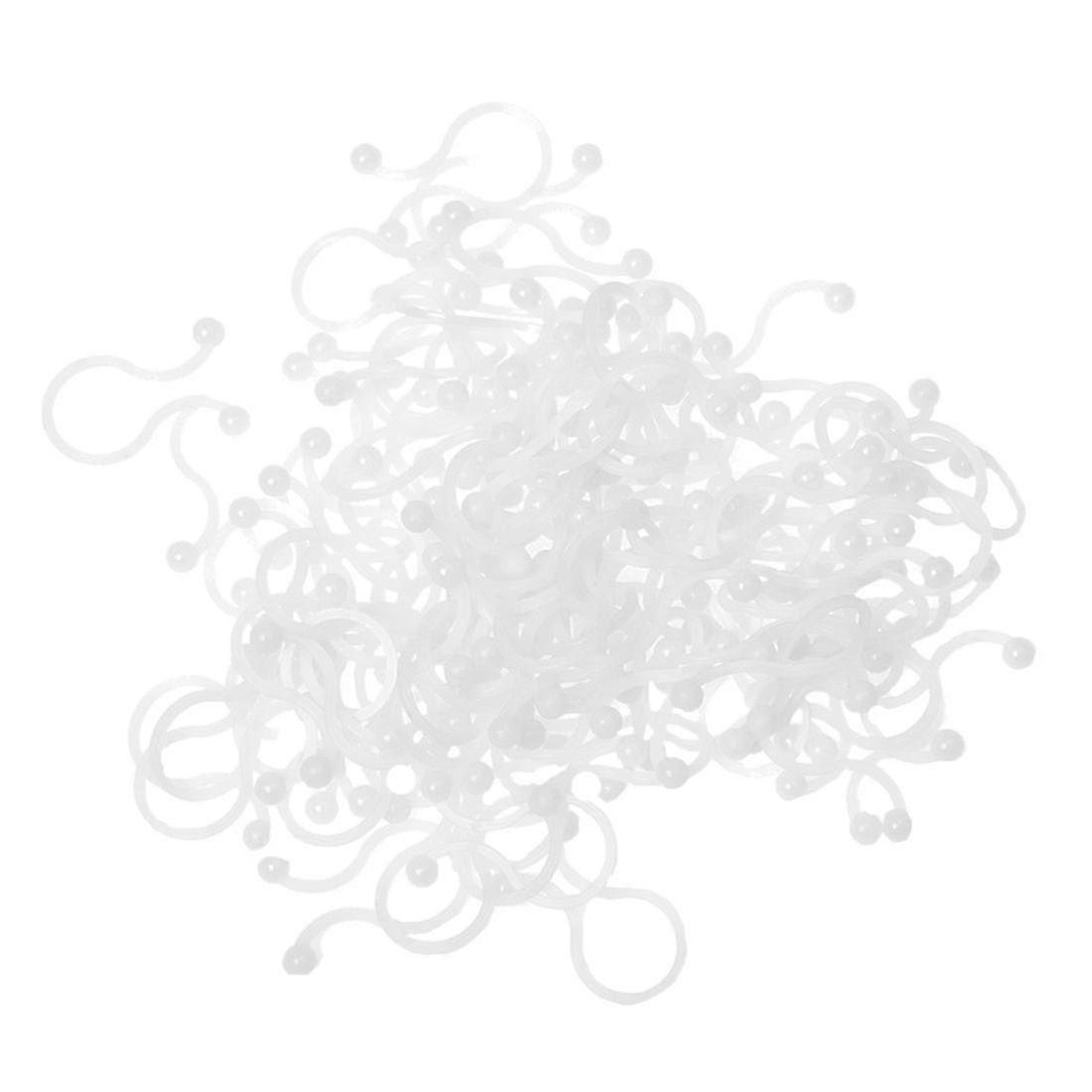 White Nylon Round Tips Twist Lock Cable Tie 100 Pcs