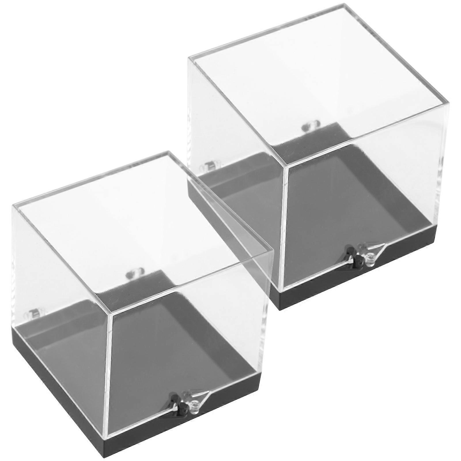 Transparent Box Clear Square Display Boxes for Specimen Collection 6Pcs