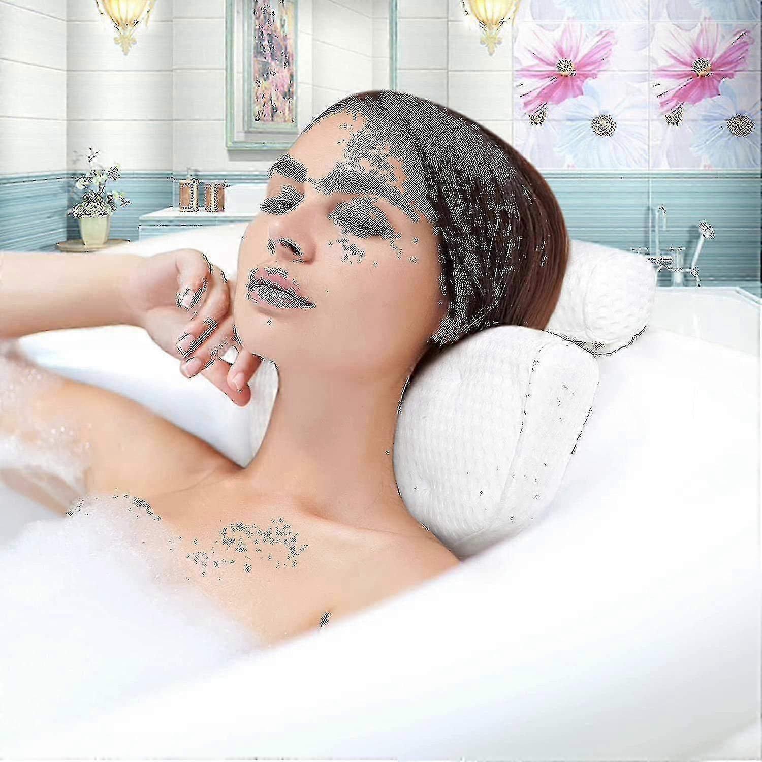 Cuscino da bagno ergonomico per vasca da bagno, spa, per collo, testa e spalle, supporto per la testa, lussuoso, morbido, in rete 3D Zh5-2i