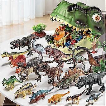 46Pcs/Set Dinosaur Figures Toys Models Dinosaur World Educational Toys With Storage Dinosaur Headi