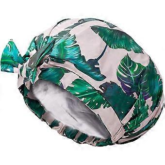 Shower Cap Reusable,Ribbon Bow Bath Cap Oversized Large Design With Waterproof Exterior for All Hair Lengths,Great for Girls Spa Home Use,Hotel and Ha