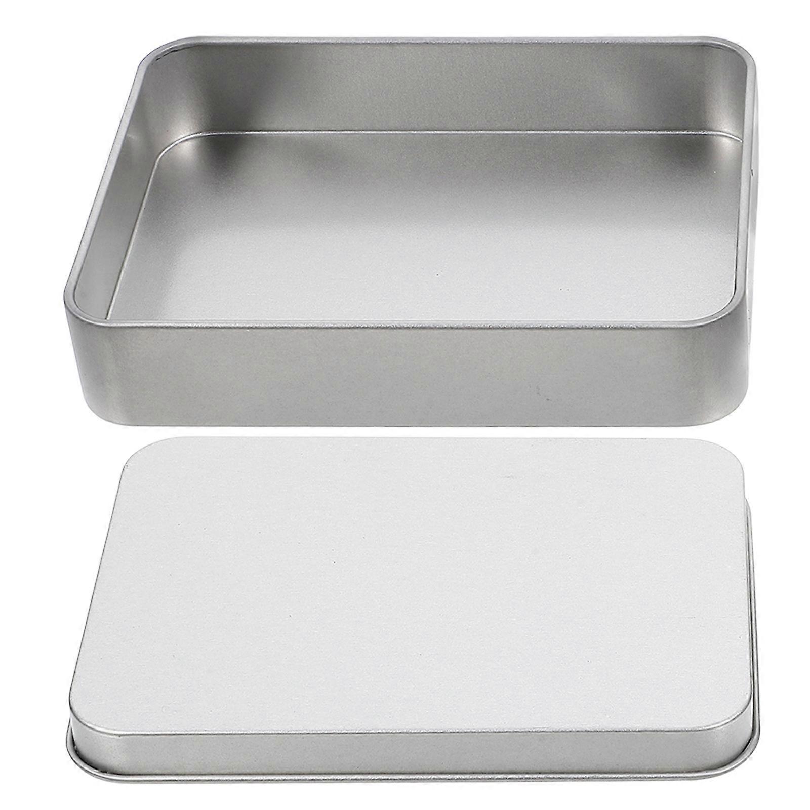 Rectangular Tin Box for Storage Use Elegant Metal Candy Container with Lid