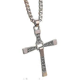 Fast And Furious Dominic Toretto Cross Pendant Necklace Chain Silver Christian