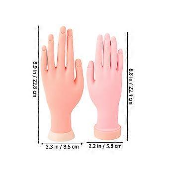 Hand Model for Nail Art Practice 2Pcs Manicure Training Fake Hands
