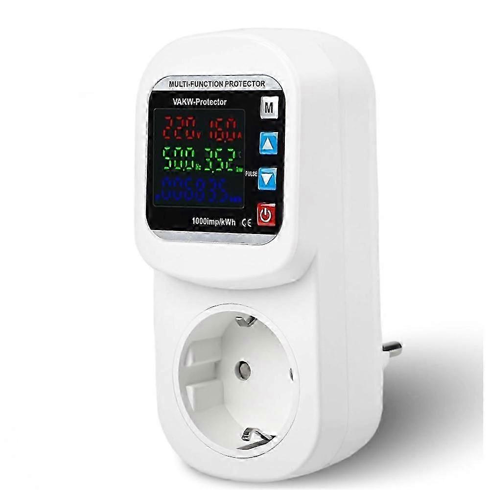 Multifunction over Voltage Current Protector Socket Adjustable Timed Switch Temperature Control Frequency Protector EU Plug