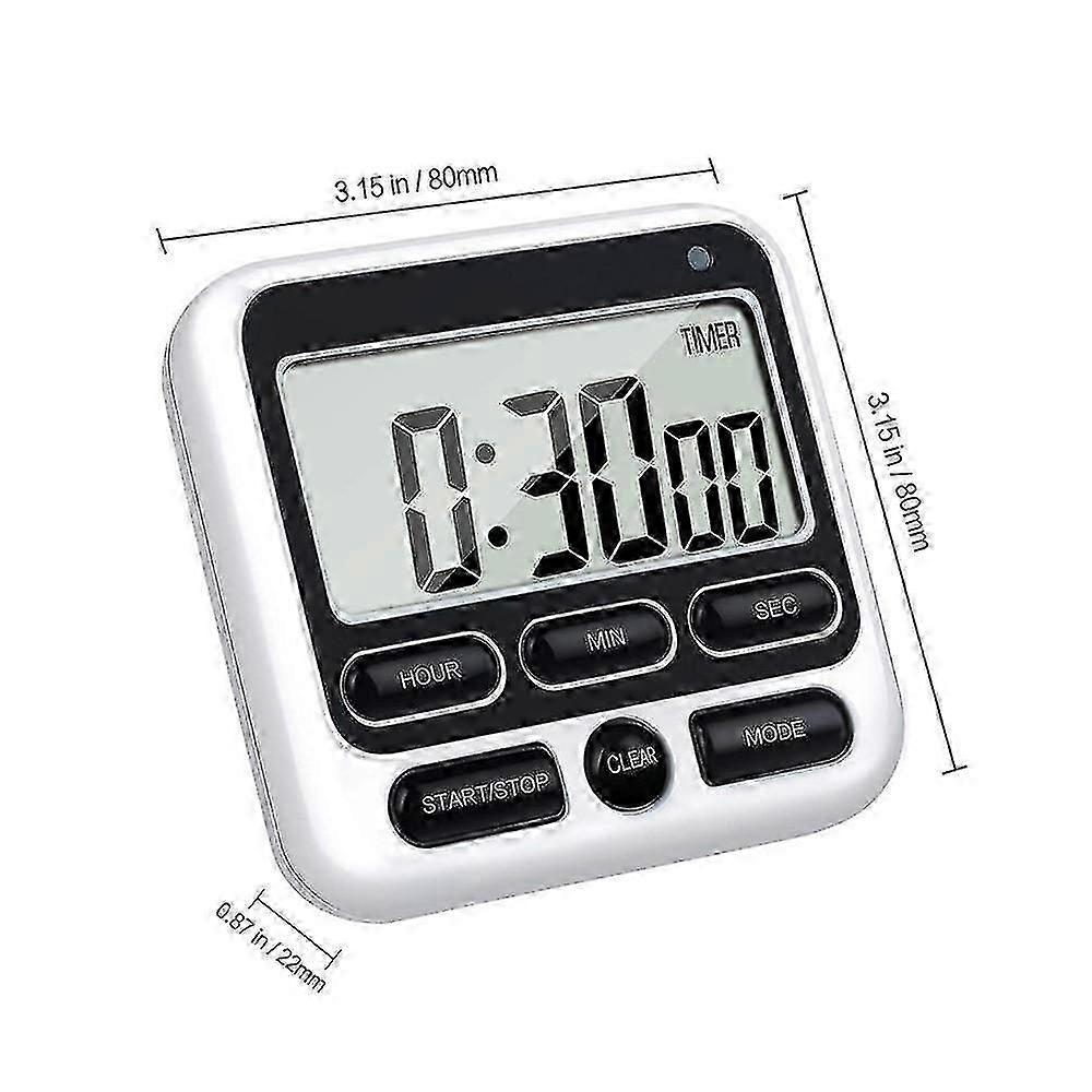 Large LCD Digital Countdown Timer 24 Hours Black Kitchen Use Student Study Reminder