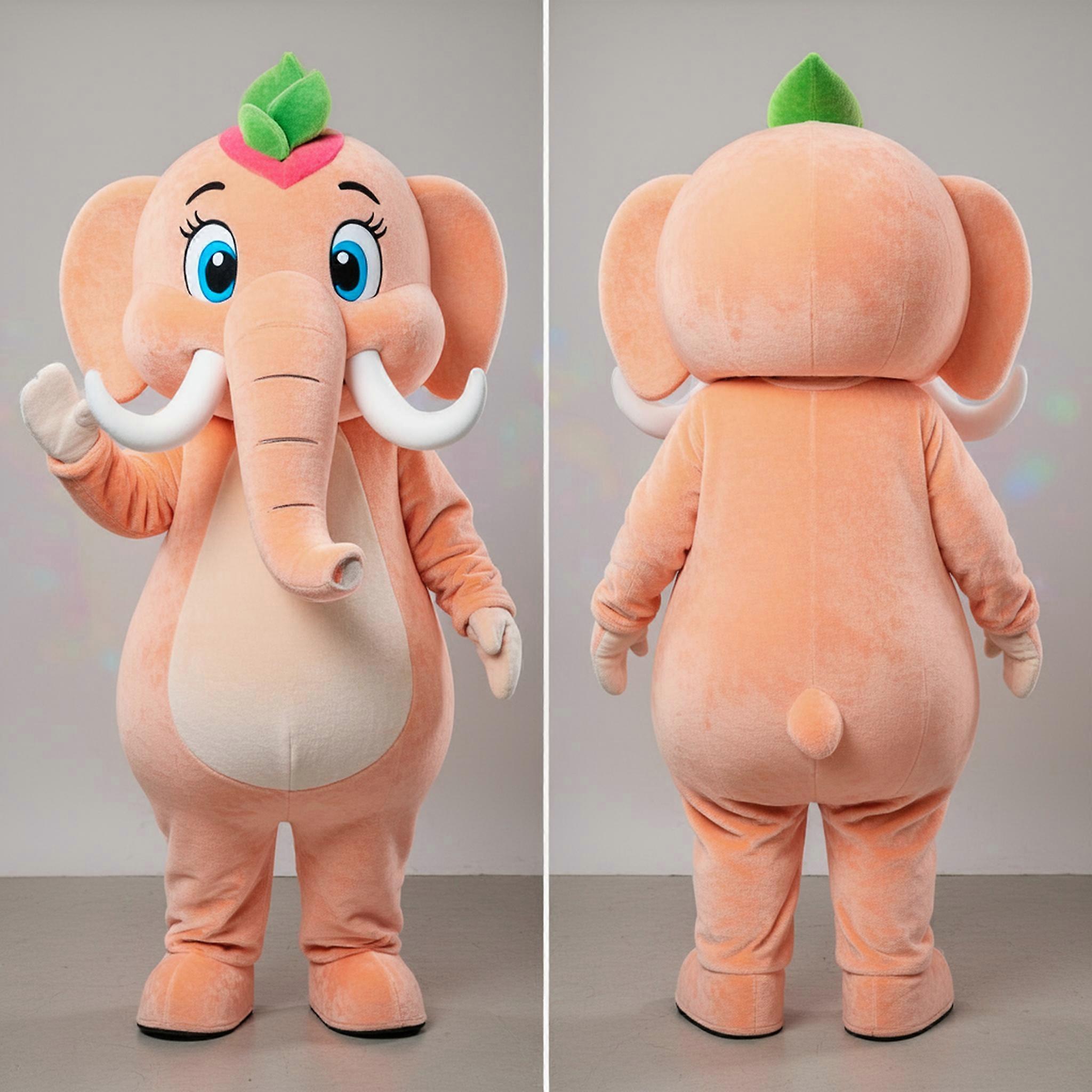 MASTICOT Peach Colored Cuddly Mammoth Mascot