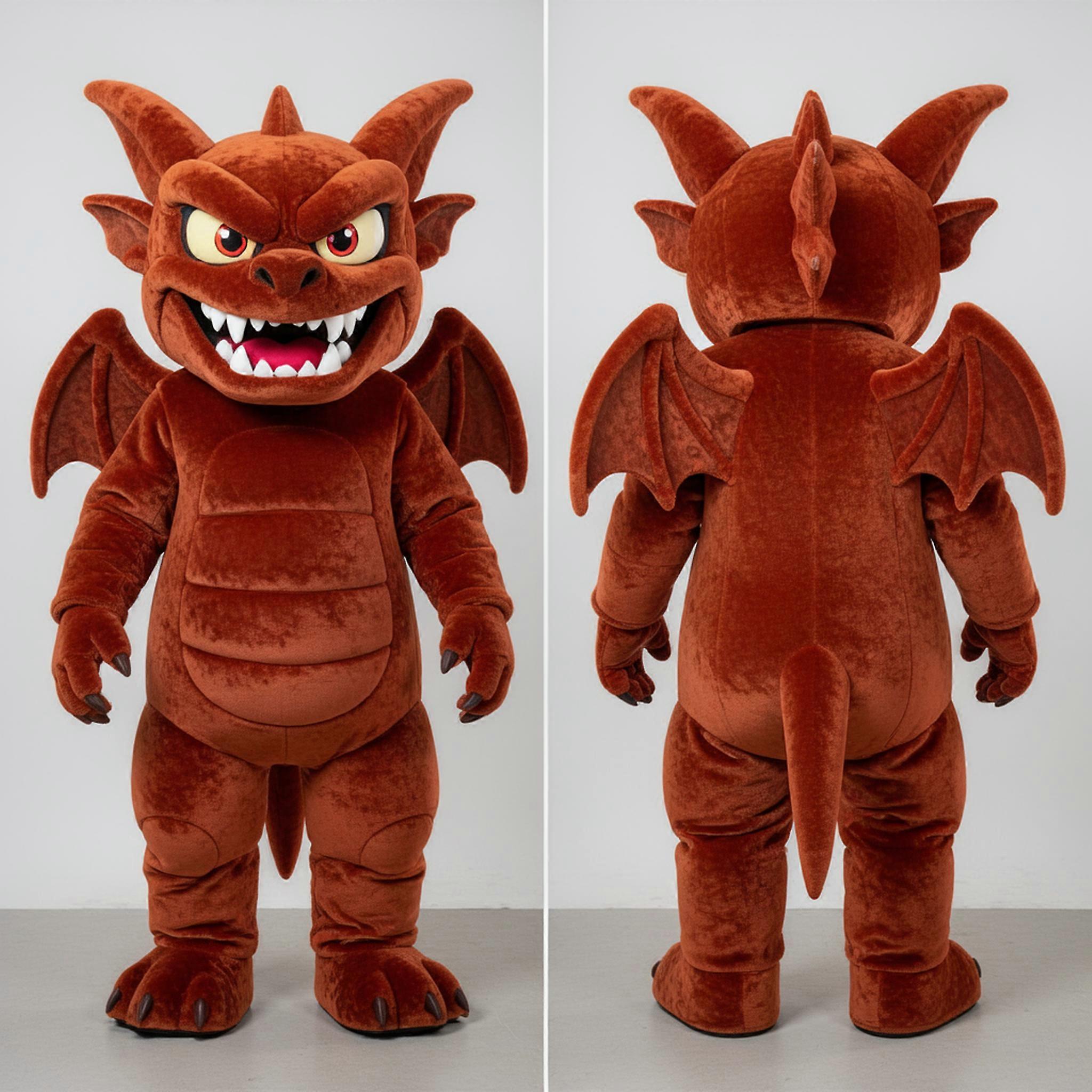 MASTICOT Rust Orange Menacing Gargoyle Mascot
