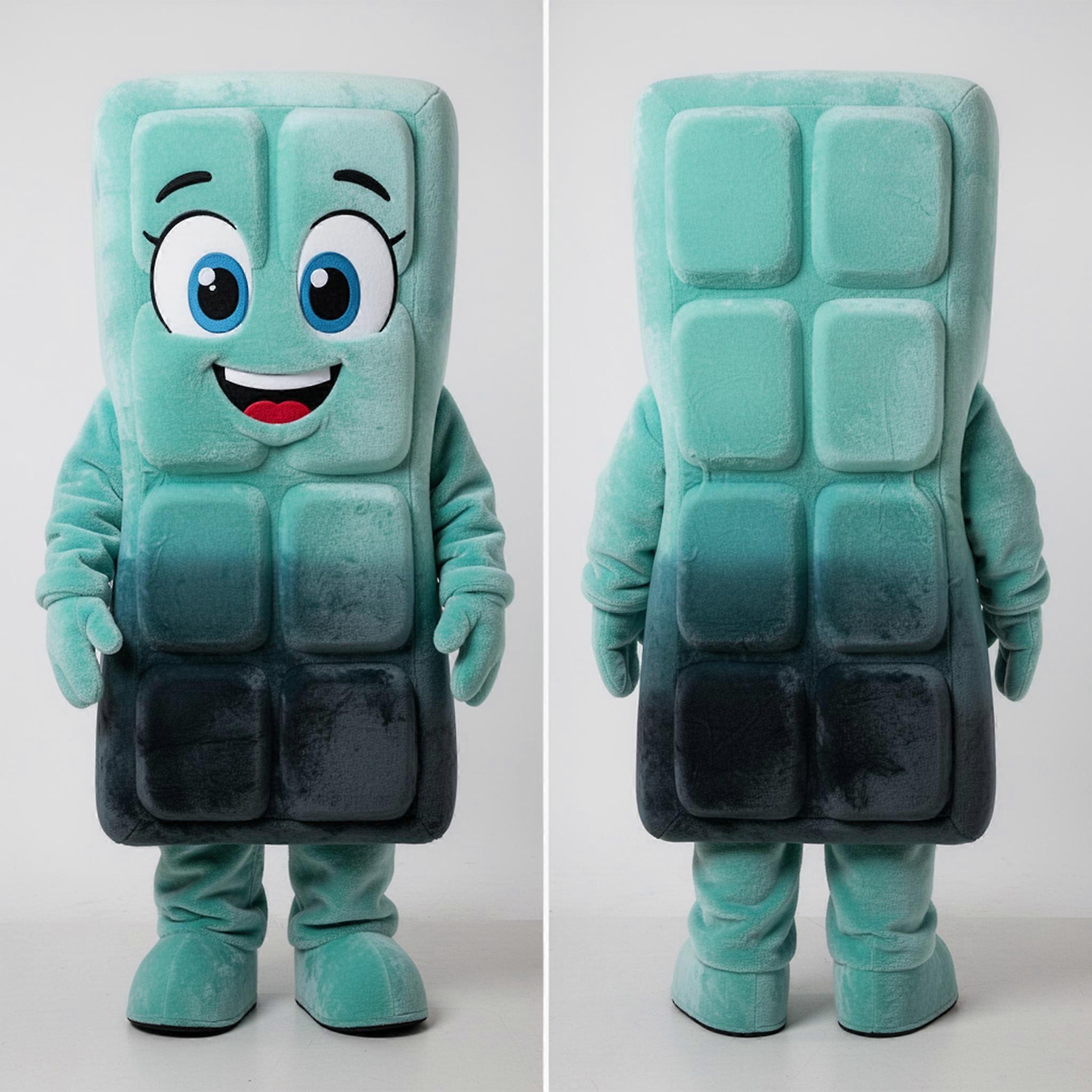 MASTICOT Teal Rounded Chocolate Bar Mascot