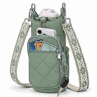 Walking, Travel & Outdoor Crossbody Insulated Water Bottle Bag with Phone Pocket