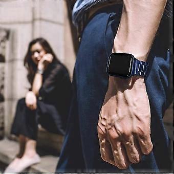 Kompatibel med Apple Watch Strap 42mm / 44mm / 45mm / 49mm, rustfritt stål kompatibel for Apple Watch Strap Se, Se 2,ultra,Series 8/7/6/5/4/3/2/1 (blå, 42m