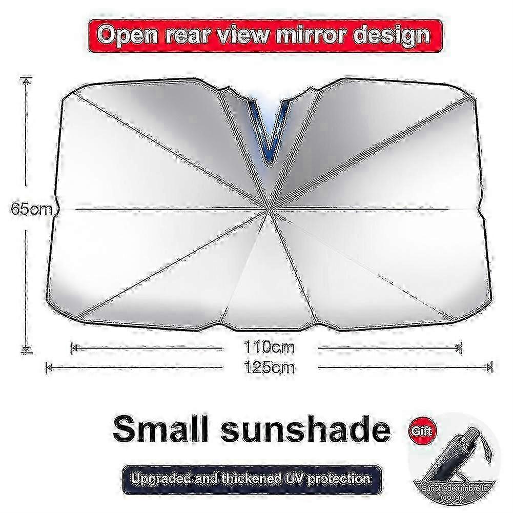 UV-Resistant Titanium Silver Foldable Sun Shade